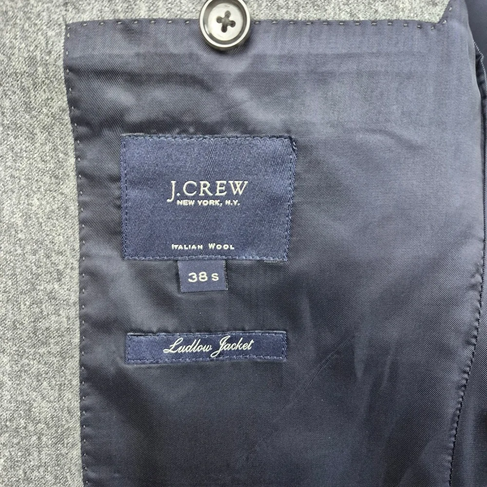 J.Crew Ludlow Jacket Mens 38S Gray Italian Wool Vitale Barberis Canonico Blazer
